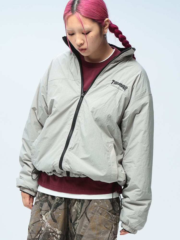 THRASHER (スラッシャー) リバーシブル ナイロン ボア フルジップ 
