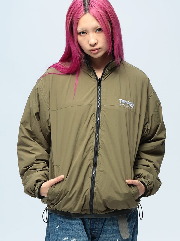 THRASHER (スラッシャー) リバーシブル ナイロン ボア フルジップ 