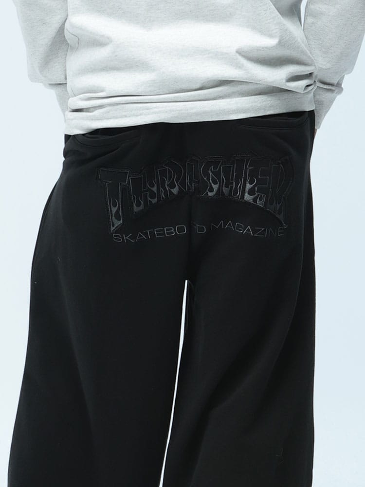 THRASHER (スラッシャー) ワイド スウェットパンツ メンズ ユニセックス コクーン シルエット バックロゴ ボトムス ワイドパンツ