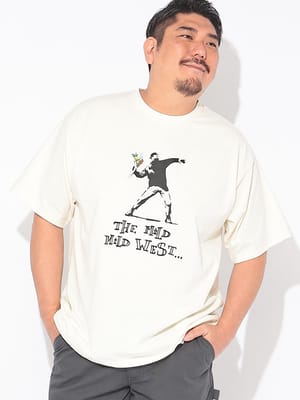 Tシャツ 半袖 メンズ 大きいサイズ 接触冷感 速乾 クルーネック カットソー FLOWER THROWER トップス プリント 涼しい 春 夏