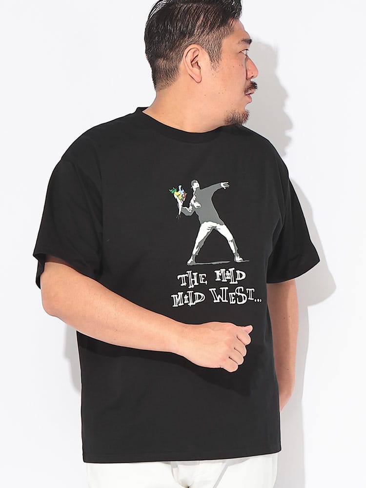 Tシャツ 半袖 メンズ 大きいサイズ 接触冷感 速乾 クルーネック カットソー FLOWER THROWER トップス プリント 涼しい 春 夏