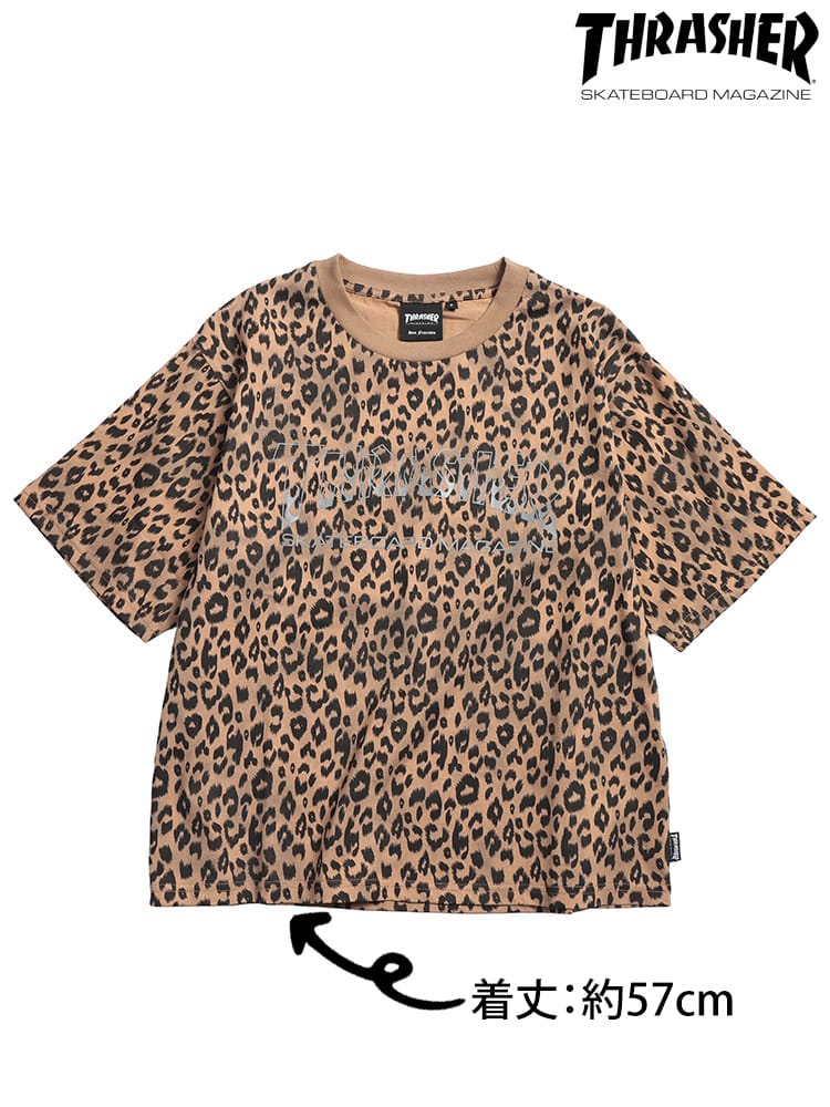 THRASHER (スラッシャー) Tシャツ 半袖 綿100％ レオパード柄 迷彩柄 クルーネック カットソー TH26SU05D12 ユニセックス