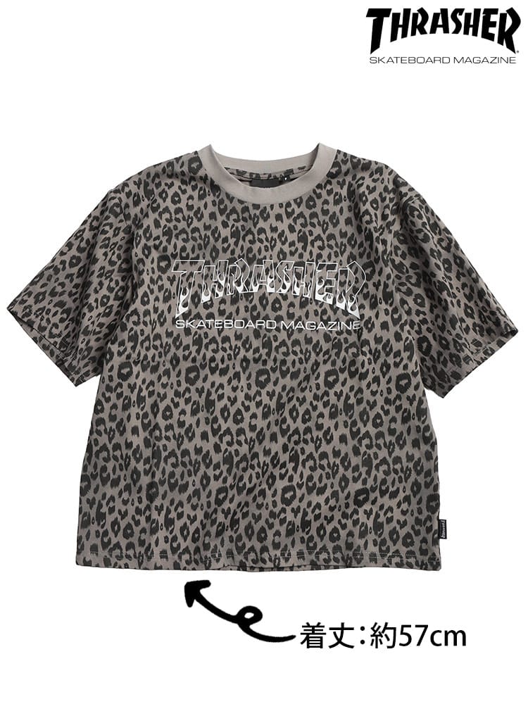THRASHER (スラッシャー) Tシャツ 半袖 綿100％ レオパード柄 迷彩柄 クルーネック カットソー TH26SU05D12 ユニセックス