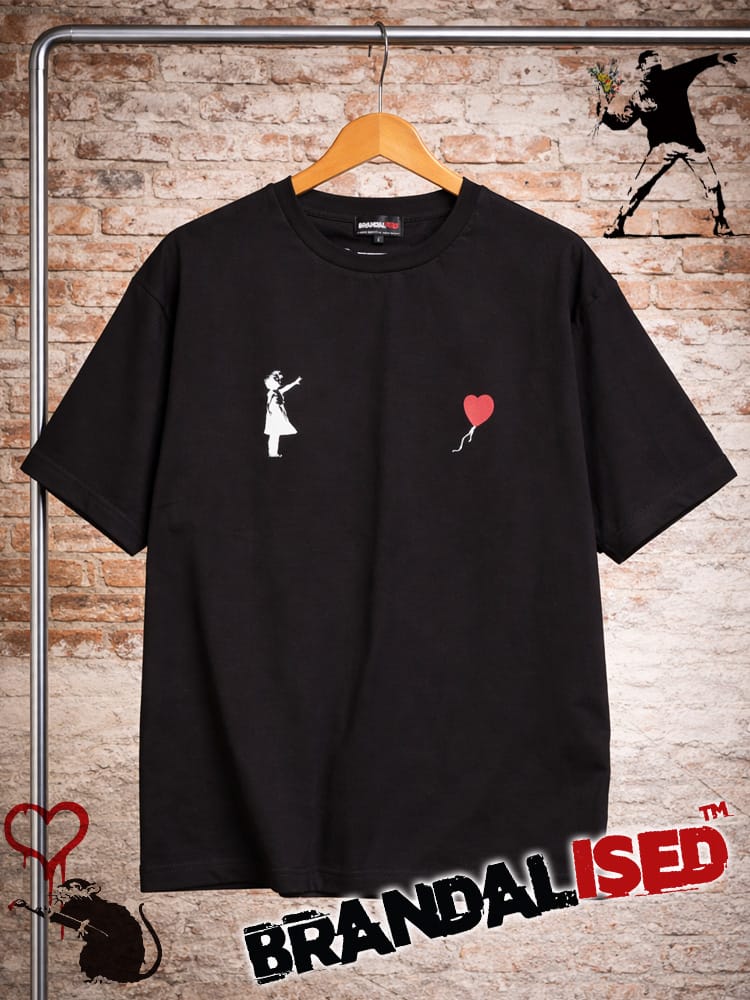 BRANDALISED (ブランダライズド) Tシャツ 半袖 接触冷感 UVカット バンクシー ストレッチ クルーネック カットソー Girl with balloon BR26SU01D12 ユニセックス