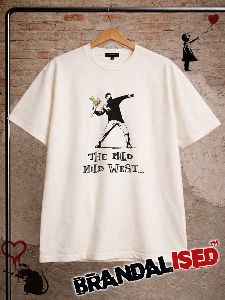 BRANDALISED (ブランダライズド) Tシャツ 半袖 接触冷感 速乾 バンクシー クルーネック カットソー Love is in the Air BR26SU04D12 ユニセックス
