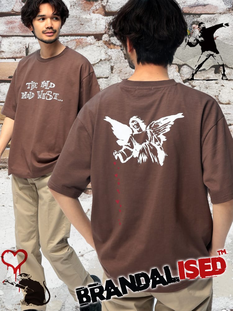 BRANDALISED (ブランダライズド) Tシャツ 半袖 接触冷感 速乾 バンクシー クルーネック カットソー Angel Herats BR26SU05D12 ユニセックス