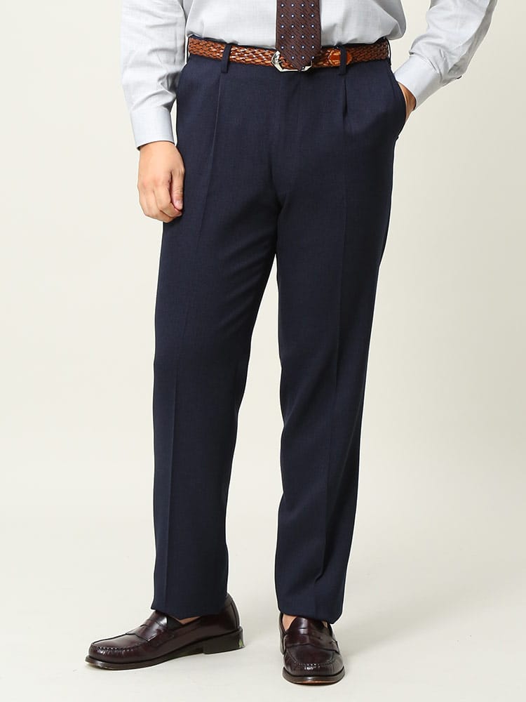 スラックス2本同時購入2200円引き対象商品 大きいサイズ メンズ NOBLEMAN ノーブルマン ウエストアジャスター ワンタック スラックス ウォッシャブル 洗える 春夏 秋冬 オールシーズン対応 