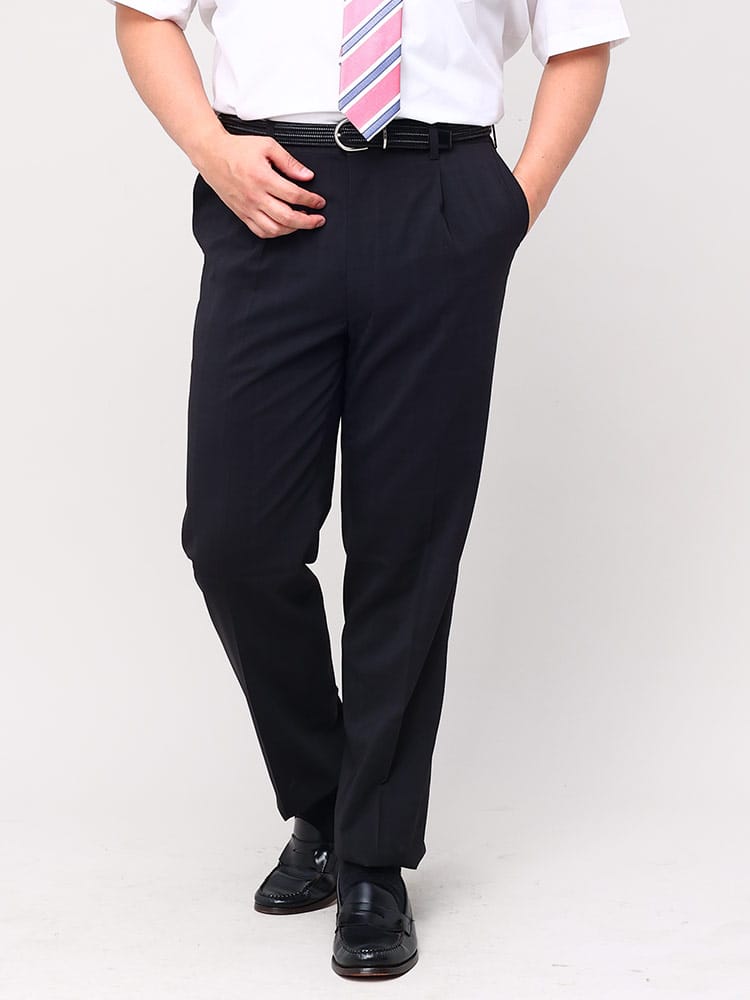スラックス2本同時購入2200円引き対象商品 大きいサイズ メンズ NOBLEMAN ノーブルマン ウエストアジャスター ワンタック スラックス ウォッシャブル 洗える 春夏 秋冬 オールシーズン対応