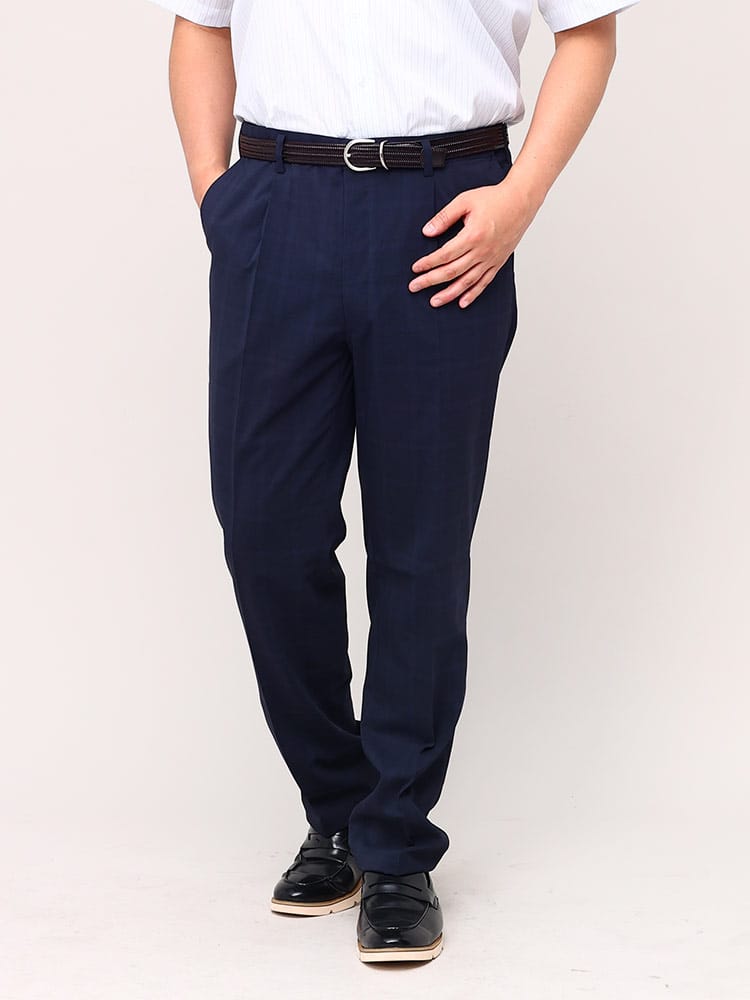 スラックス2本同時購入2200円引き対象商品 大きいサイズ メンズ NOBLEMAN ノーブルマン ウエストアジャスター ワンタック スラックス ウォッシャブル 洗える 春夏 秋冬 オールシーズン対応