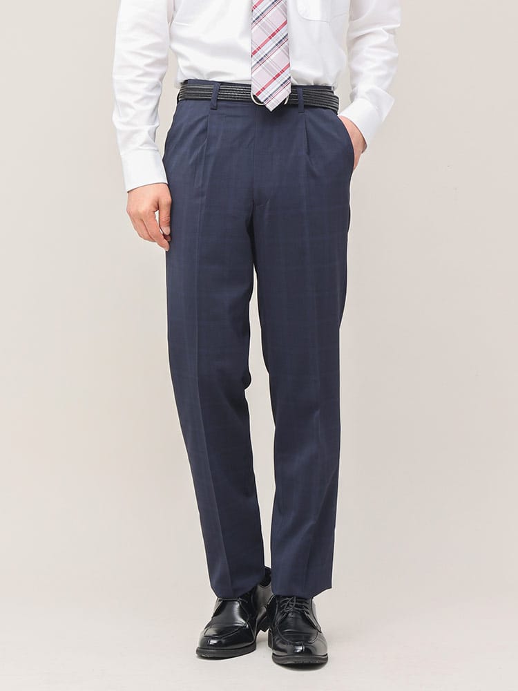 スラックス2本同時購入2200円引き対象商品 NOBLEMAN ノーブルマン ストレッチ ウエストアジャスター ワンタック スラックス
