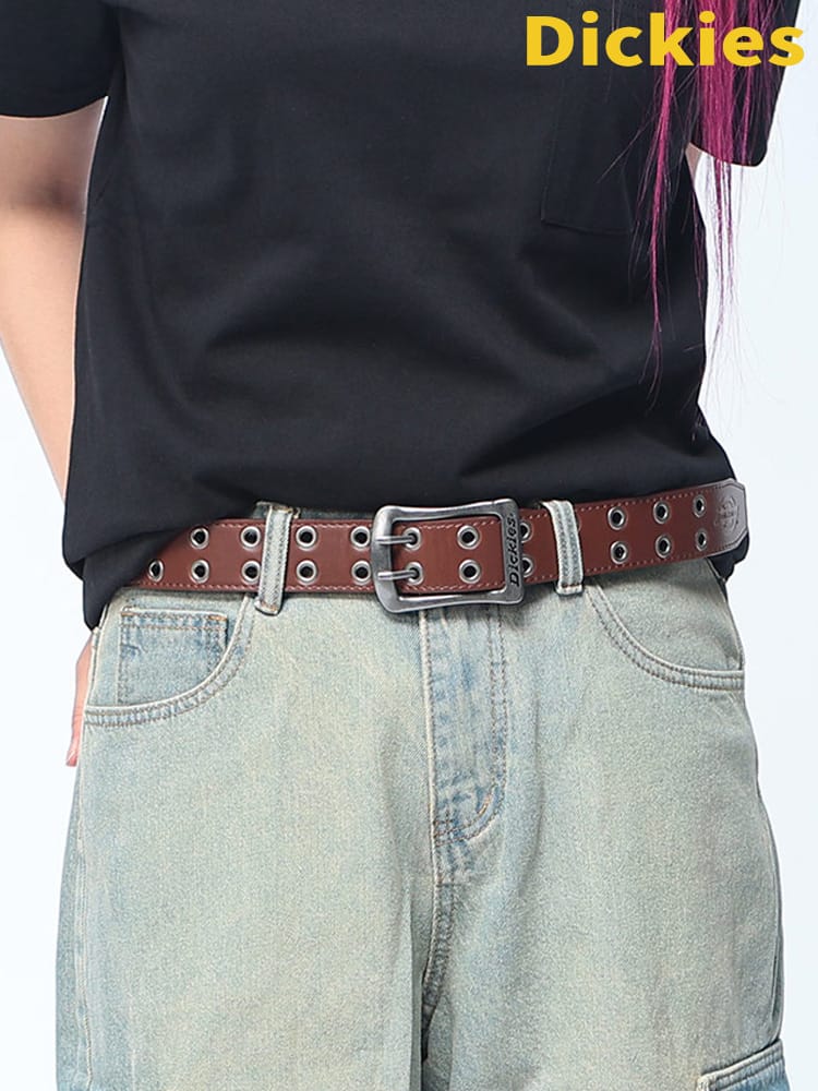 Dickies (ディッキーズ) 40mm Wハトメ ベルト 無地 ダブル 合成皮革 ユニセックス