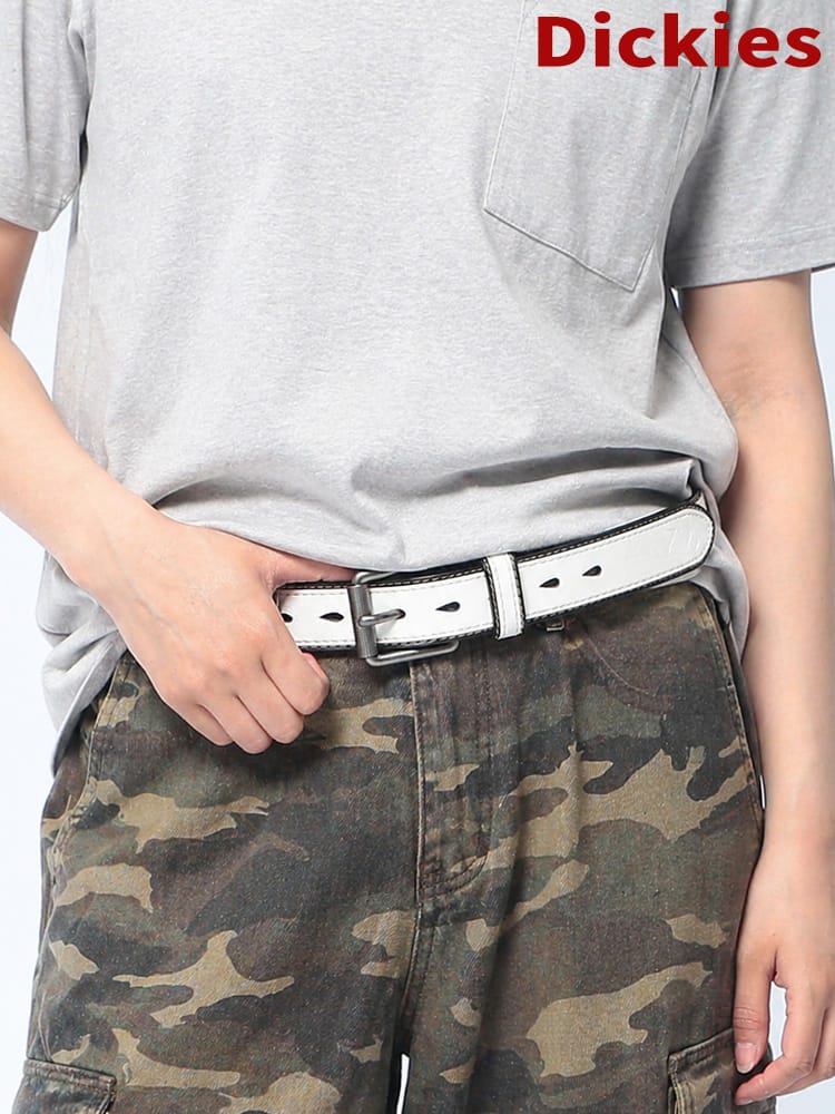 Dickies (ディッキーズ) 40mm ローラーバックル ステッチ ベルト 無地 合成皮革 ベルト ユニセックス