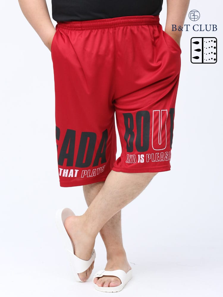 B＆T CLUB (ビーアンドティークラブ) BIGプリント メッシュ 前閉じ ショートパンツ