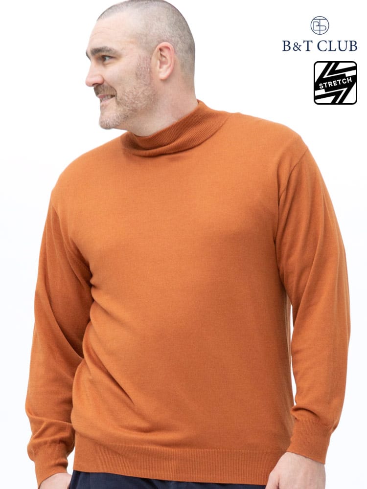 大きいサイズ メンズ B＆T CLUB (ビーアンドティークラブ) 快ラクWEAR カシミヤ混 ハイネック 長袖 セーター