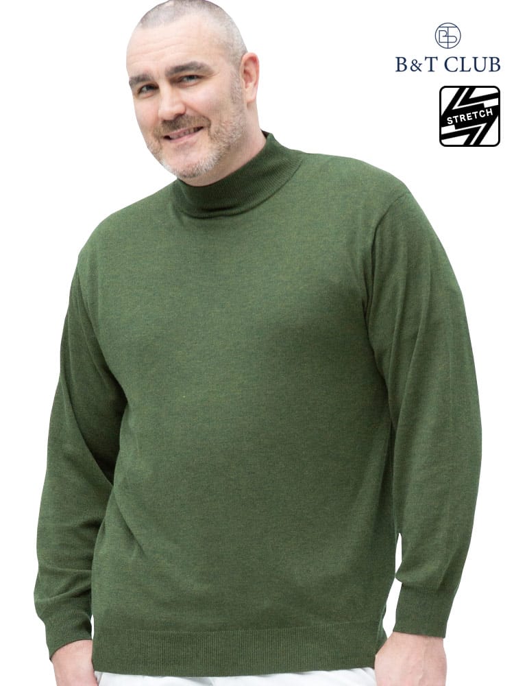 大きいサイズ メンズ B＆T CLUB (ビーアンドティークラブ) 快ラクWEAR カシミヤ混 ハイネック 長袖 セーター