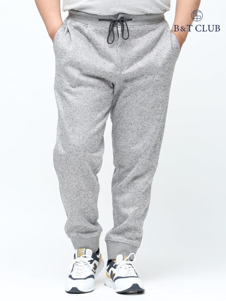 大きいサイズ メンズ B＆T CLUB (ビーアンドティークラブ) 裏起毛 ニットフリース 総柄 ウエストゴム パンツ