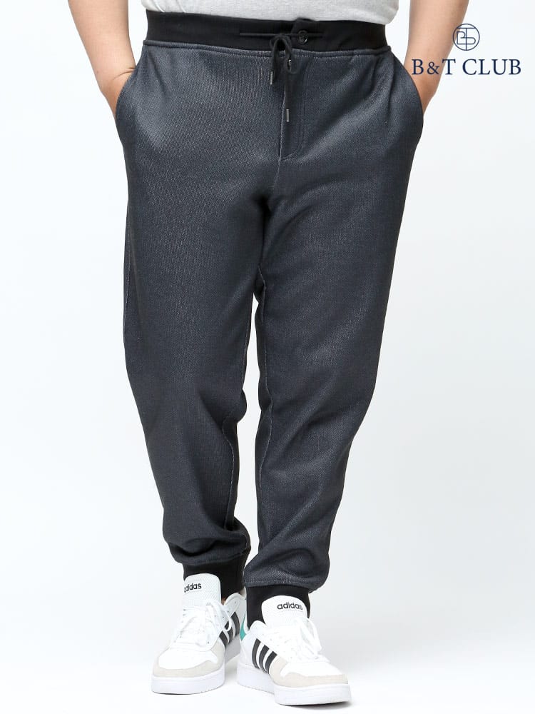 大きいサイズ メンズ B＆T CLUB (ビーアンドティークラブ) 裏起毛 ニットフリース 総柄 ウエストゴム パンツ