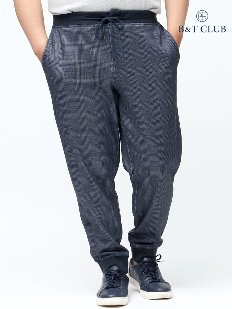 大きいサイズ メンズ B＆T CLUB (ビーアンドティークラブ) 裏起毛 ニットフリース 総柄 ウエストゴム パンツ