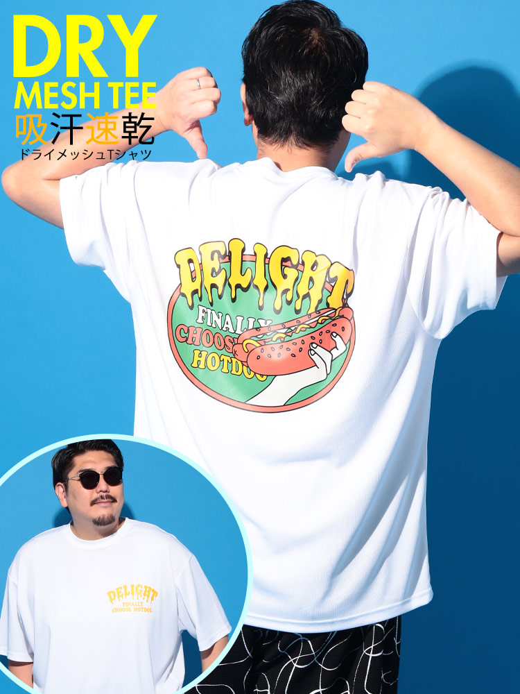 EC限定商品 大きいサイズ メンズ PIMLICO 吸水速乾 DRYメッシュ Tシャツ クルーネック 半袖 ドライ プリント ピムリコ