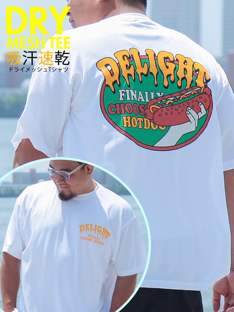 EC限定商品 半袖 Tシャツ 吸水速乾 DRYメッシュ クルーネック ドライ プリント 大きいサイズ メンズ