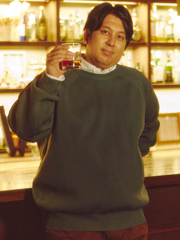 ふわかる エアーニットセーター ストレッチ 畦編み クルーネック トップス 秋 冬 軽量 大きいサイズ メンズ