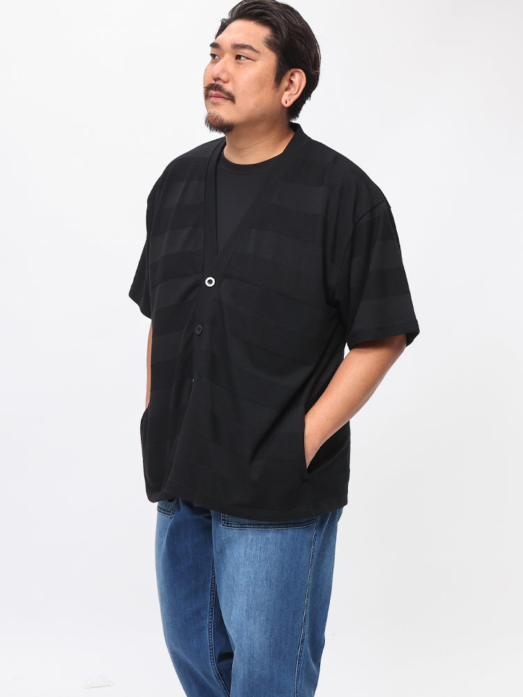 89834PLEATSPLEASE半袖カーディガンプリーツ柄