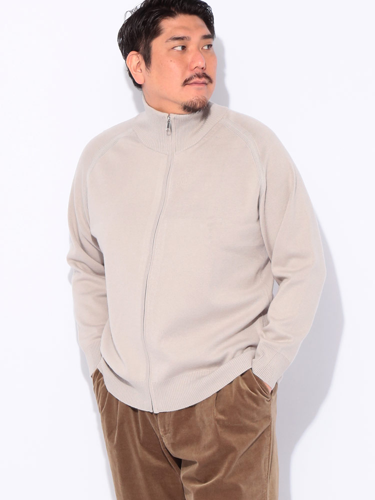 フルジップニット 12G ミラノリブ ドライバーズ トップス 大きいサイズ