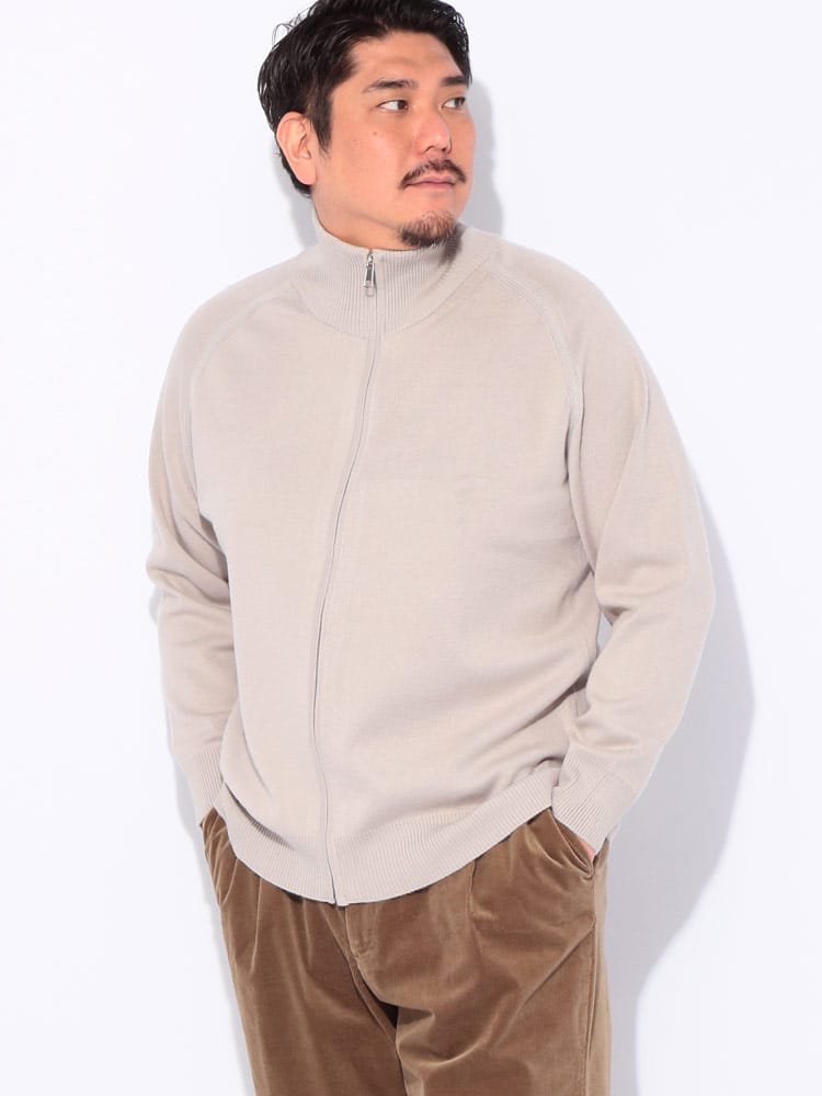 フルジップニット 12G ミラノリブ ドライバーズ トップス 大きいサイズ メンズ