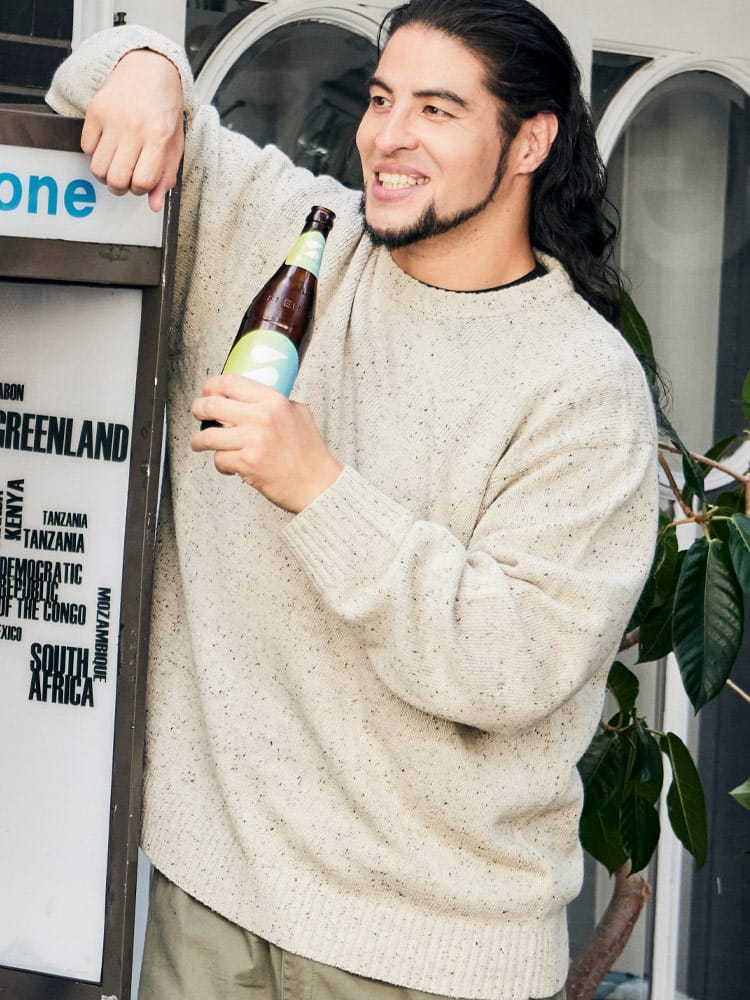 長袖 ニット 5G カラーネップ クルーネック トップス セーター プルオーバー 秋 冬 大きいサイズ メンズ