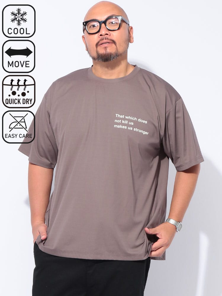 【WEB限定価格】半袖 Tシャツ 冷感 吸水速乾 ストレッチ ロゴプリント クルーネック トップス イージーケア 涼しい 春 夏 大きいサイズ メンズ