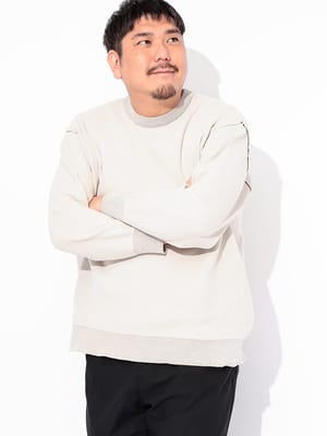 モールセーター Wフェイス クルーネック トップス ニット 大きいサイズ メンズ