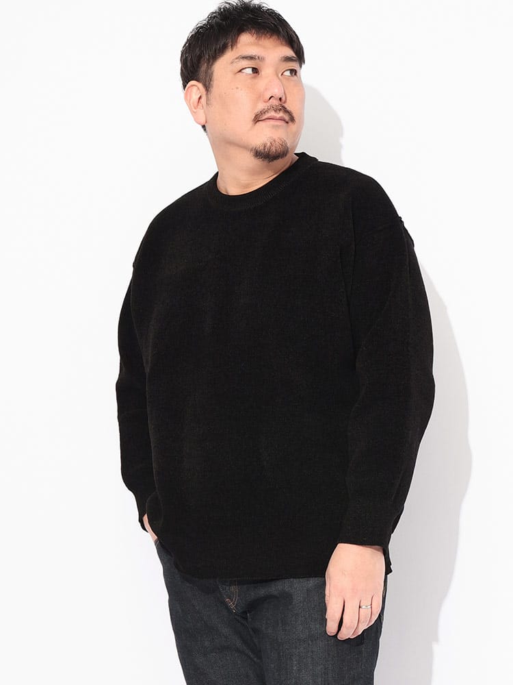 モールセーター Wフェイス クルーネック トップス ニット 大きいサイズ メンズ