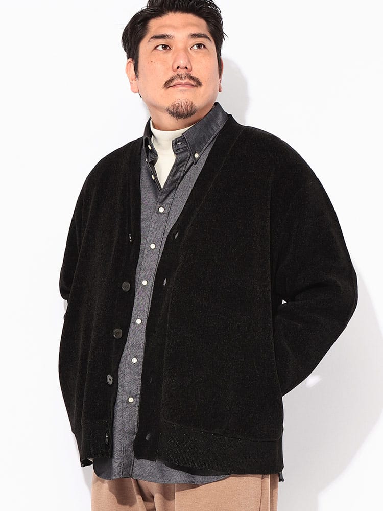 カーディガン Wフェイス モール トップス カーディガン ニット モール 大きいサイズ メンズ