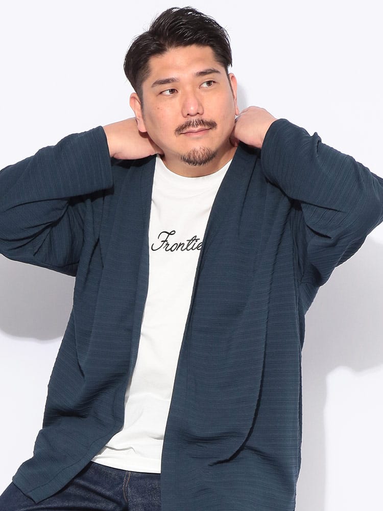 Tシャツ 半袖 カーディガン 長袖 メンズ 大きいサイズ アンサンブル ジャガード トッパーカーディガン Tシャツ トップス セット 長袖 半袖 春 夏