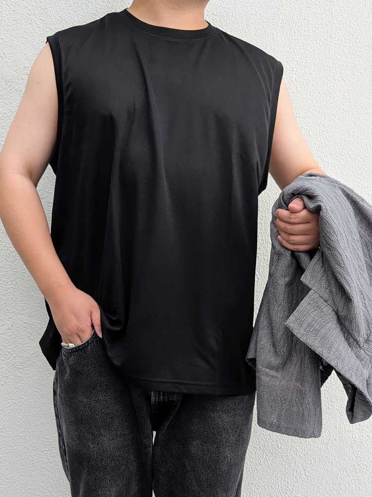 パックTシャツ ノースリーブ 3枚セット 無地 メンズ 大きいサイズ 3P