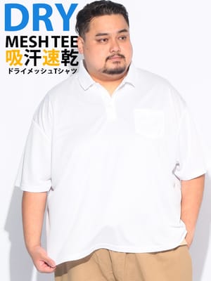 【オンラインストア限定】DRYメッシュ ポロシャツ 半袖 接触冷感 COOL TOUCH 吸水速乾 スポーツにも 無地 トップス  メンズ 大きいサイズ