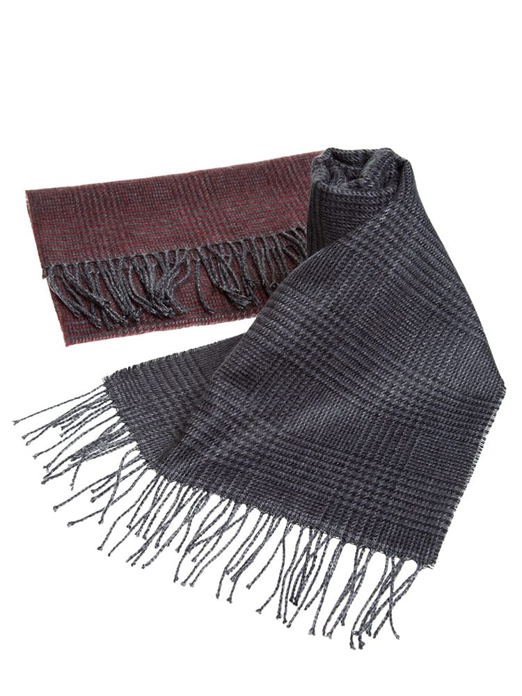 大きいサイズ メンズ SAKAZEN (サカゼン) 日本製 メランジチェック マフラー