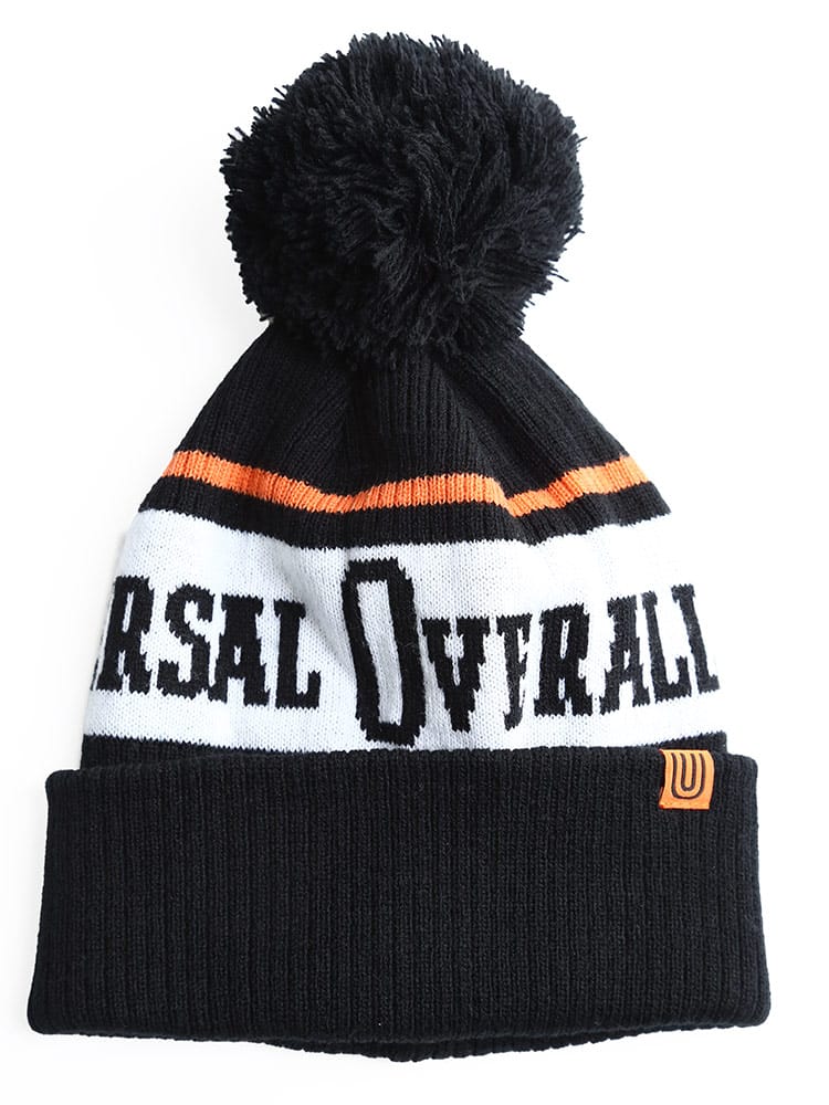 大きいサイズ メンズ UNIVERSAL OVERALL (ユニバーサルオーバーオール) ロゴ ボンボン ニットキャップ