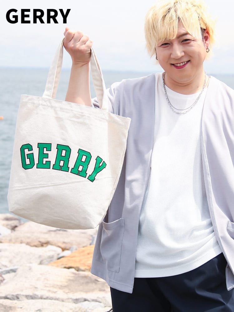 在庫処分 返品交換不可 大きいサイズ メンズ GERRY (ジェリー) カレッジロゴ 帆布 トートバッグ