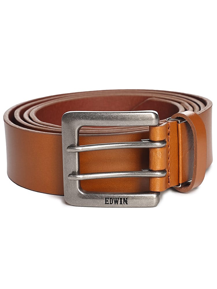 レザー ダブルピン ベルト (EDWIN) エドウィン 大きいサイズ メンズ