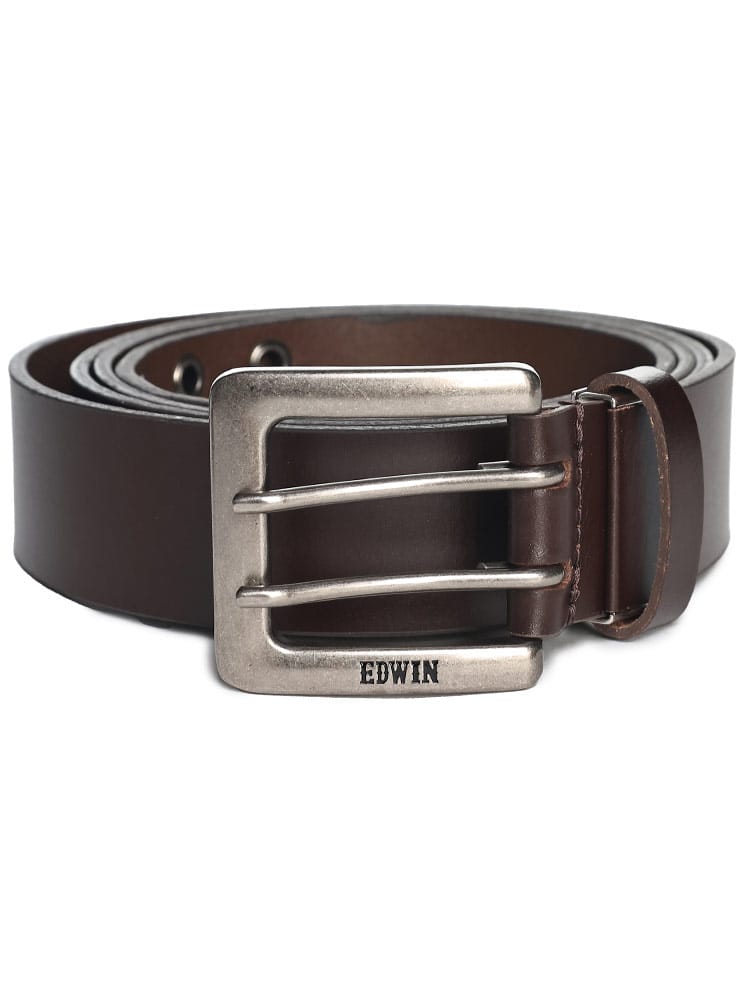 レザー ダブルピン ベルト (EDWIN) エドウィン 大きいサイズ メンズ
