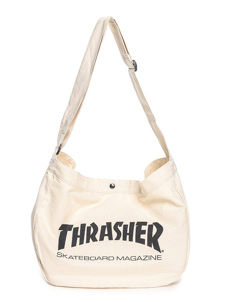 THRASHER (スラッシャー) キャンバス ロゴプリント ショルダーバッグ
