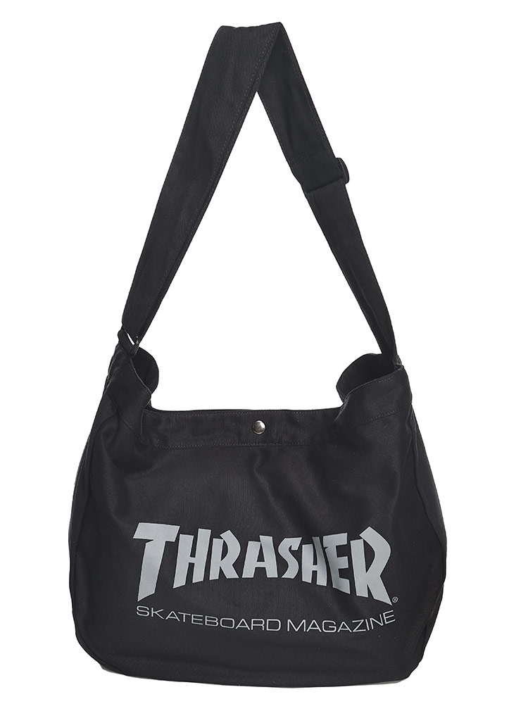 THRASHER (スラッシャー) キャンバス ロゴプリント ショルダーバッグ