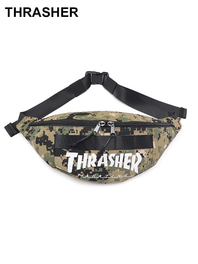 THRASHER (スラッシャー) ロゴプリント 迷彩柄 ウエストバッグ