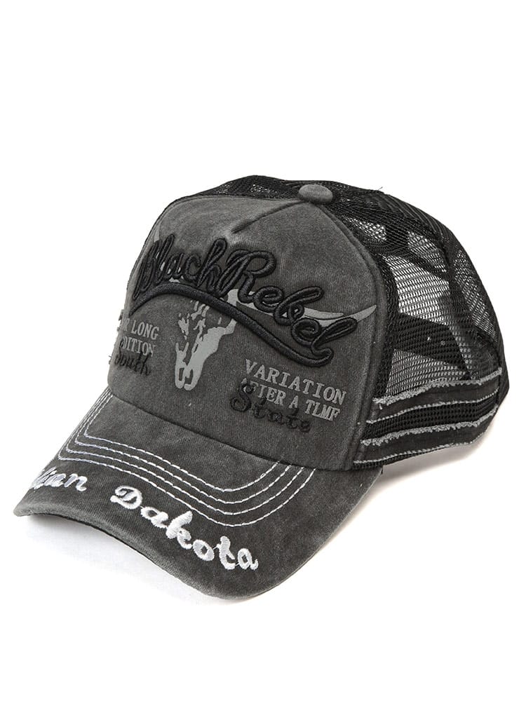 キャップ ダメージ加工トラッカー メッシュ 帽子 ベースボールキャップ 切り替え 大きいサイズ メンズ