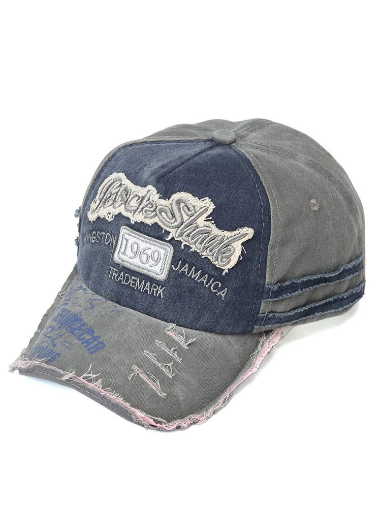 キャップ ダメージ加工トラッカー メッシュ 帽子 ベースボールキャップ 切り替え 大きいサイズ メンズ