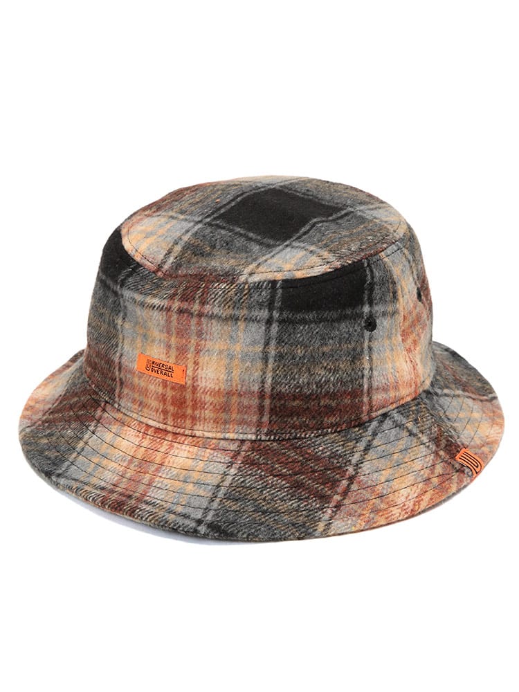 バケットハット 大きいサイズ メンズ 帽子 ウール チェック柄 キングサイズ カジュアル ギフト