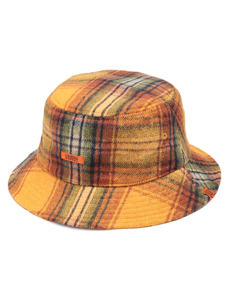 バケットハット 大きいサイズ メンズ 帽子 ウール チェック柄 キングサイズ カジュアル ギフト