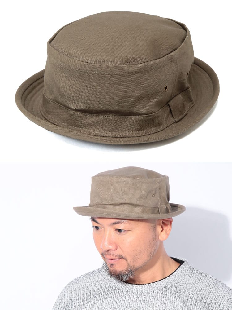 ポークパイハット コットンキャンバス  帽子 ツバ付き 日よけ 大きいサイズ メンズ 