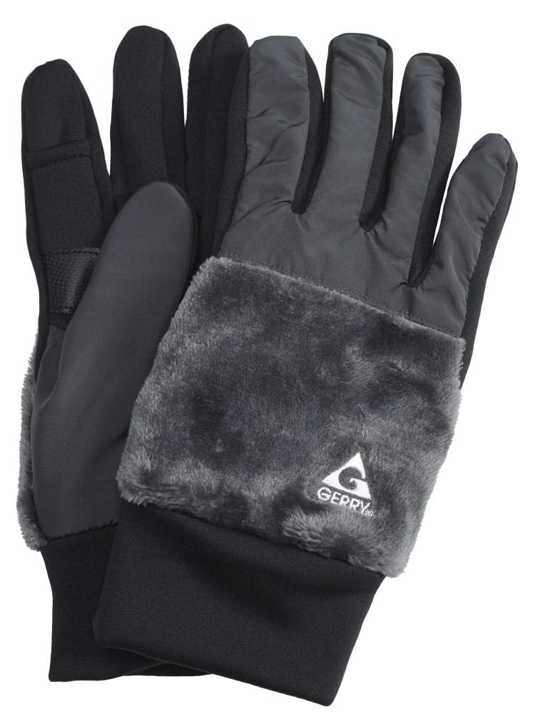 【WEB先行値下げ】手袋 グローブ ダイレクトタッチ ボア×タフタ 切り替え キングサイズ 裏起毛 防寒 秋 冬 大きいサイズ メンズ